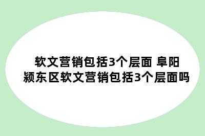 软文营销包括3个层面 阜阳颍东区软文营销包括3个层面吗